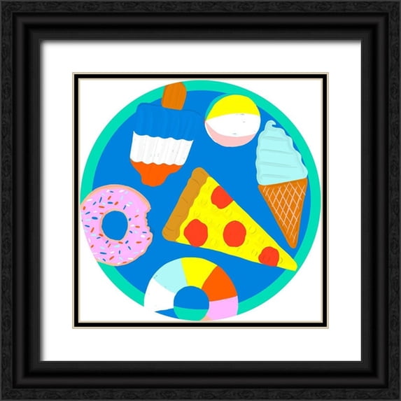 Blanckslate 12x12 Black Ornate Wood Framed with Double Matting Museum Art Print Titled - Soak up the Sun Collection C