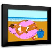 Blanckslate 14x12 Black Modern Framed Museum Art Print Titled - Beachy Keen I