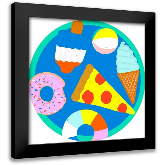 Blanckslate 20x20 Black Modern Framed Museum Art Print Titled - Soak up the Sun Collection C