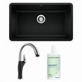 thumbnail image 1 of Blanco BU-442931 1 Bowl Kitchen Sink with Faucet & Cleaner, Coal Black, 1 of 1