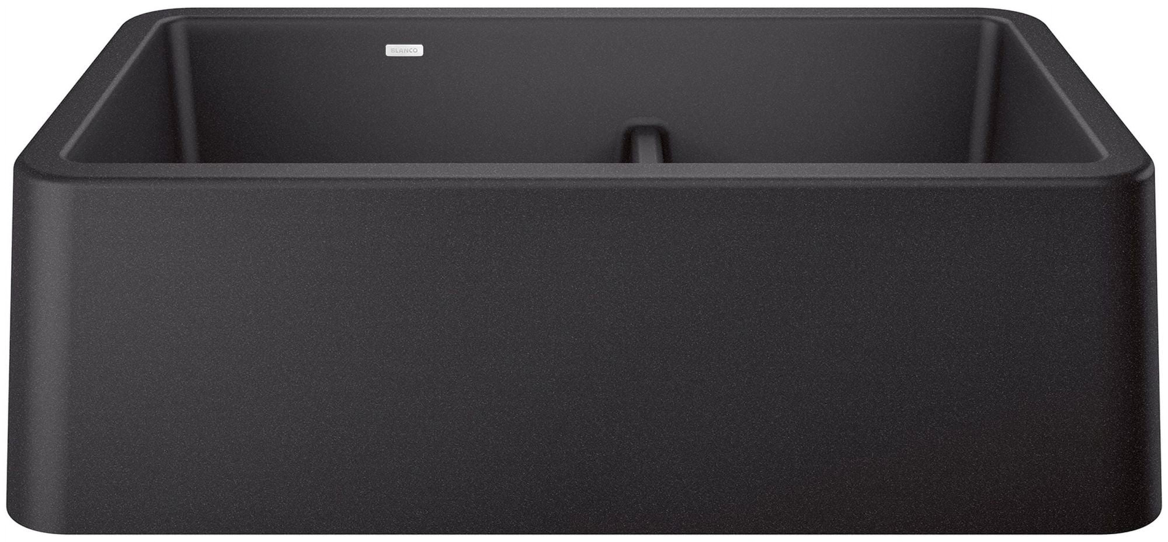 Anthracite Stone Double Bowl Farmhouse Kitchen Sink, 33"