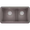 thumbnail image 1 of Blanco 402322 Ikon 33" Farmhouse Double Basin Silgranit Kitchen Sink - Grey, 1 of 7