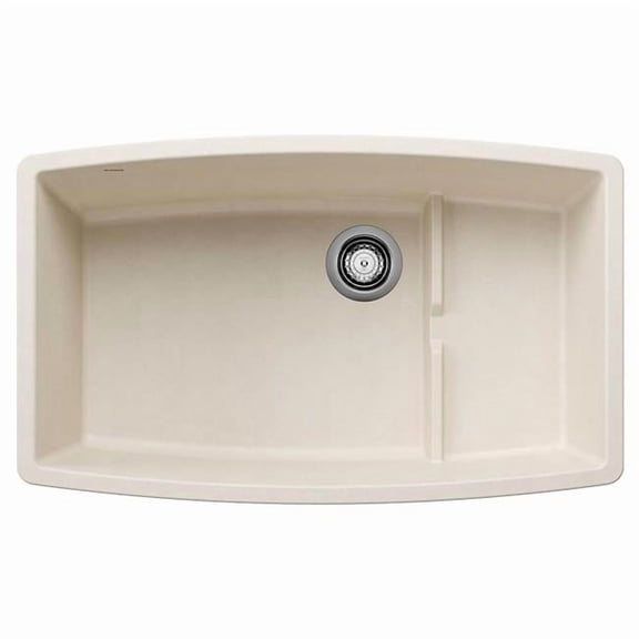Blanco 443085 32 in. Single Performa Cascade Silgranti Bowl Undermount Kitchen Sink with Colander - Soft White