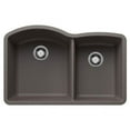 thumbnail image 1 of Blanco 443101 32 in. 60-40 Diamond Silgranti Double 1.75 in. Bowl Undermount Kitchen Sink - Volcano Gray, 1 of 7
