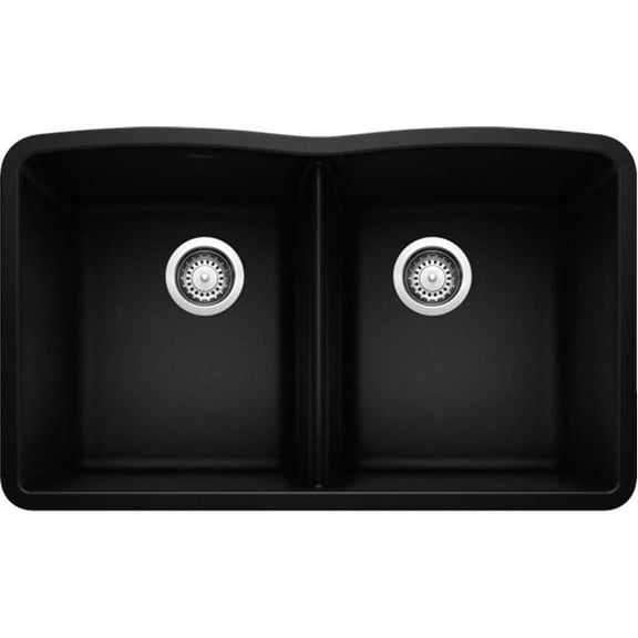 Blanco 442913 Diamond Equal Double Bowl Kitchen Sink - Coal Black