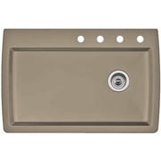 Blanco 440192-4 Diamond 22" X 33.5" Single-Basin Granite Drop-In Or Undermount 4-Hole Residential Kitchen Sink, Available in Various Colors