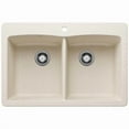 thumbnail image 1 of Blanco 443067 33 in. Diamond Silgranti 50-50 Double Bowl Dual Mount Kitchen Sink - Soft White, 1 of 7