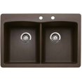 thumbnail image 1 of Blanco 441285-2 Diamond 22" X 33" Double-Basin Granite Drop-In Or Undermount 2-Hole Residential Kitchen Sink, Available in Various Colors, 1 of 2