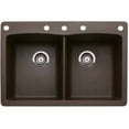 thumbnail image 1 of Blanco 441285-5 Diamond 22" X 33" Double-Basin Granite Drop-In Or Undermount 5-Hole Residential Kitchen Sink, Available in Various Colors, 1 of 2