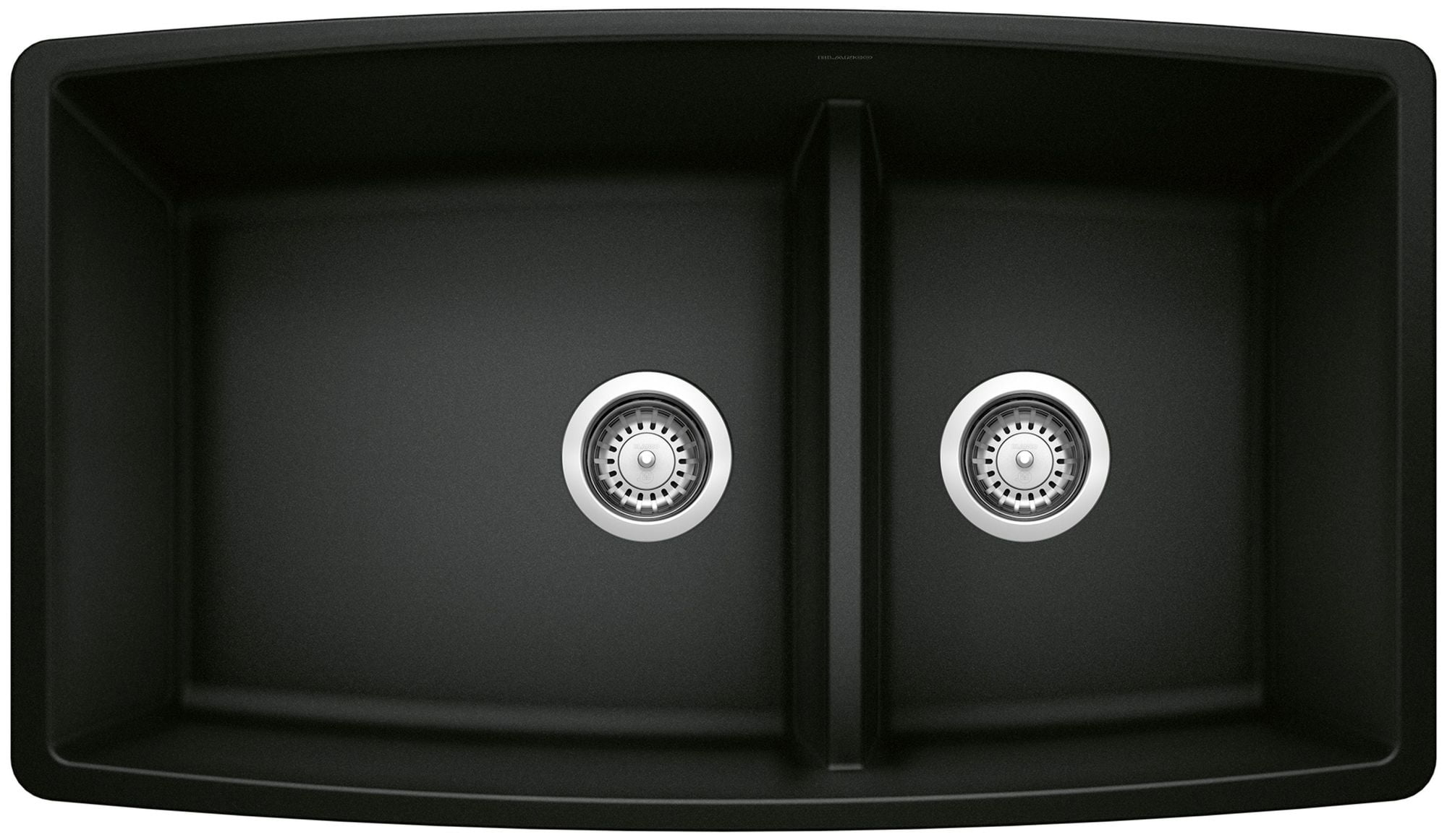 Coal Black Granite Composite Double Bowl Drop-In Kitchen Sink