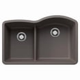 thumbnail image 1 of Blanco 443103 32 in. 40-60 Diamond Silgranti Reverse Double 1.75 in. Bowl Undermount Kitchen Sink with Low Divide - Volcano Gray, 1 of 7
