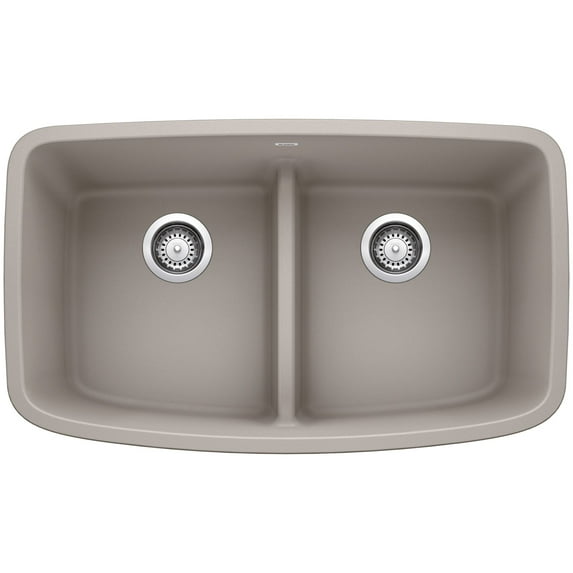 Blanco 442199 Valea 32" Undermount Double Basin Silgranit Kitchen Sink - Grey