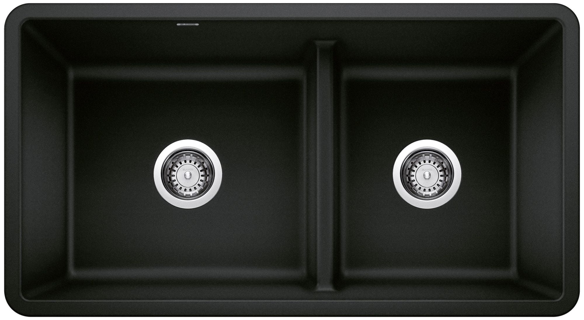 Coal Black 33" Granite Composite Double Bowl Undermount Kitchen Sink