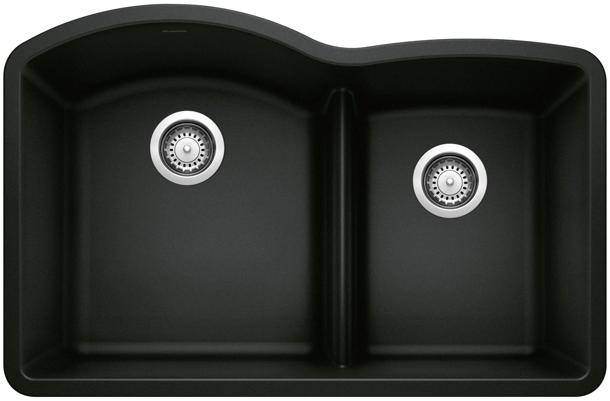 Coal Black Stone Double Bowl Drop-in Kitchen Sink