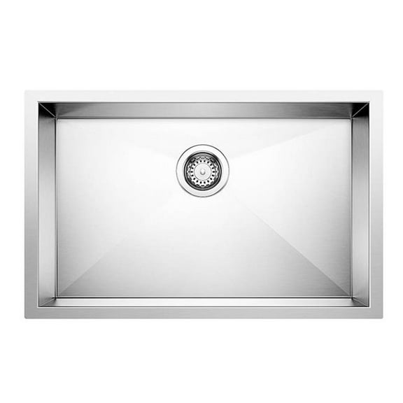 Blanco 443048 28 in. Quatrus R0 Single Bowl Undermount Stainless Steel Kitchen Sink - Satin Polish