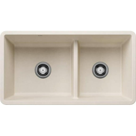 Blanco 443080 Precis Reversible Kitchen Sink with 1.75 in. Low Divide - Soft White