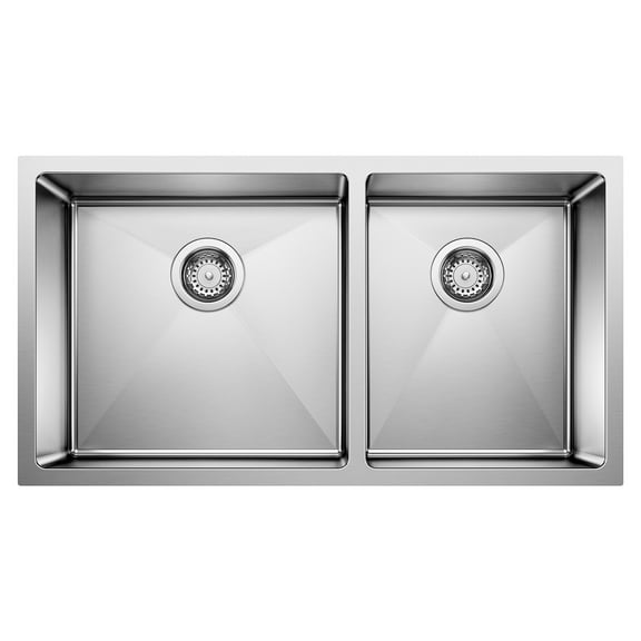 Blanco 443150 Quatrus 33" Undermount Double Basin Stainless Steel Kitchen Sink - Refined
