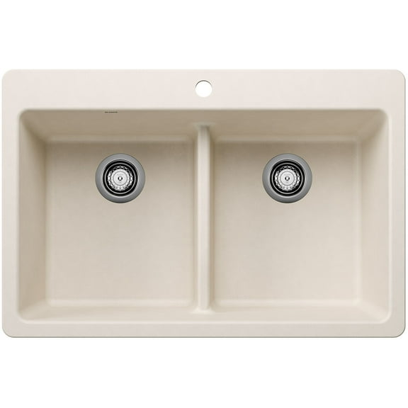 Blanco 443205 Liven 33" Drop-In/Undermount 50/50 Double Basin Silgranit Kitchen Sink -