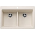 thumbnail image 1 of Blanco 443205 Liven 33" Drop-In/Undermount 50/50 Double Basin Silgranit Kitchen Sink -, 1 of 7