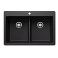thumbnail image 1 of Blanco 443205 Liven 33" Drop-In/Undermount 50/50 Double Basin Silgranit Kitchen Sink -, 1 of 7