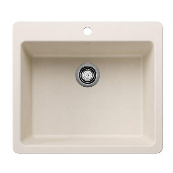 Blanco 443225 25 x 22 in. 1H 1B Dual Mount Kitchen Sink - Soft White