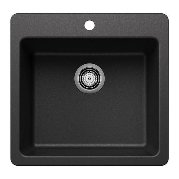 Blanco 443227 21 in. Liven Silgranti Single Bowl Dual Mount Kitchen Sink - Anthracite
