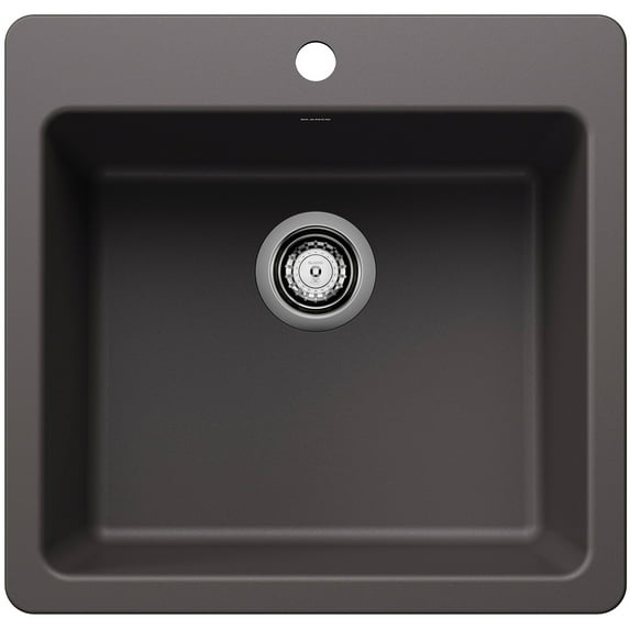 Blanco 443229 Liven 21" Drop-In/Undermount Single Basin Silgranit Kitchen Sink - Cinder
