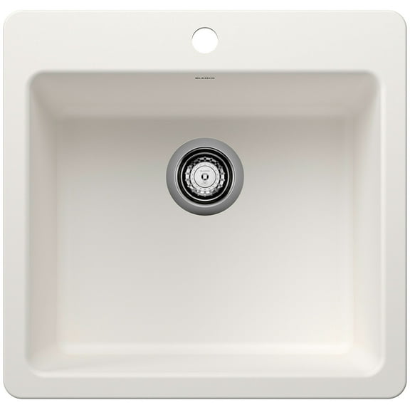 Blanco 443229 Liven 21" Drop-In/Undermount Single Basin Silgranit Kitchen Sink - White