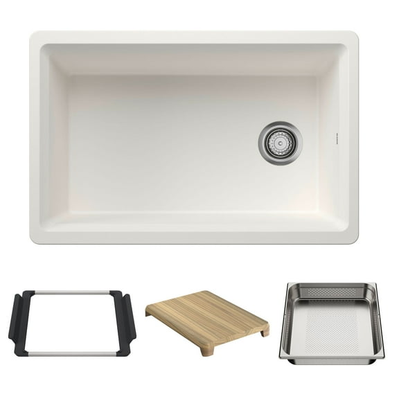 Blanco 443306 Inteos 30" Undermount Single Basin Granite Composite Kitchen Sink - White