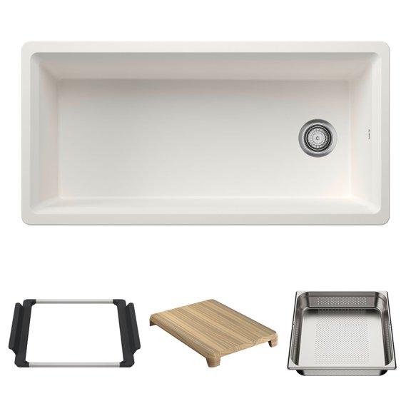 Blanco 443322 Inteos 39" Undermount Single Basin Granite Composite Kitchen Sink - White