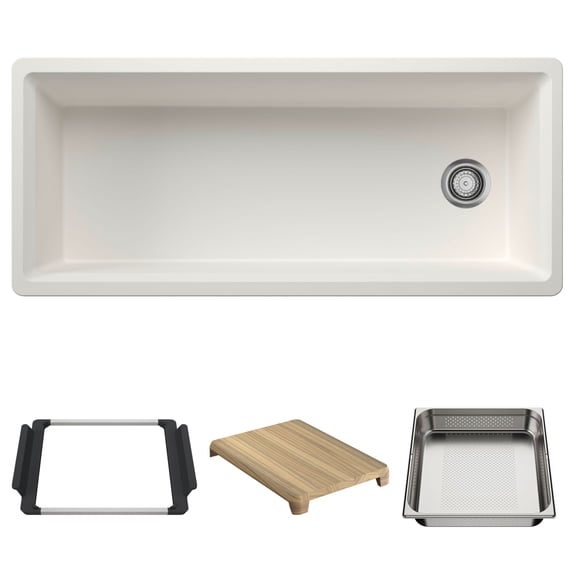 Blanco 443330 Inteos 45" Undermount Single Basin Granite Composite Kitchen Sink - White