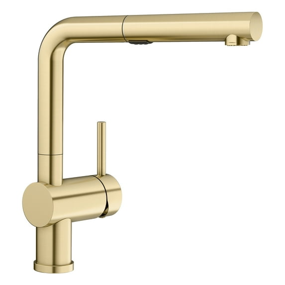 Linus Single-Handle Pull-Out Sprayer Kitchen Faucet, Satin Gold