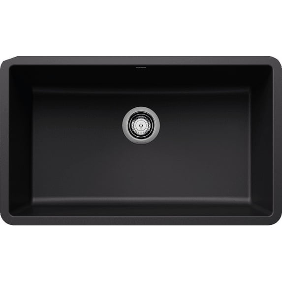 Blanco 442931 9.5 x 18 x 30 in. Undermount Single Bowl Kitchen Sinks, Coal Black
