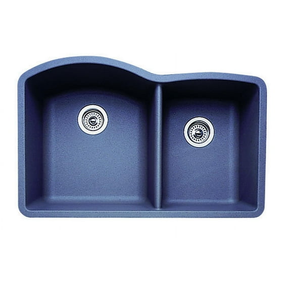 Blanco DIAMOND 1-3/4 Bowl SILGRANIT Sink Metallic Gray