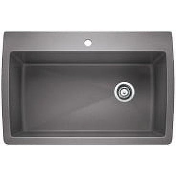 Blanco DIAMOND Super Single Dual Deck SILGRANIT Sink Metallic Gray