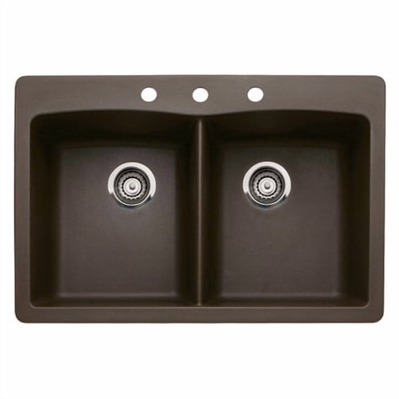 Blanco Diamond 33'' L x 22'' W Double-Basin Granite Drop Residential Kitchen Sink