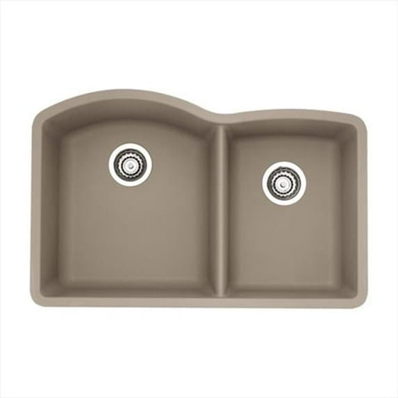 Blanco Diamond Double Bowl Silgranit II Undermount Sink - Truffle