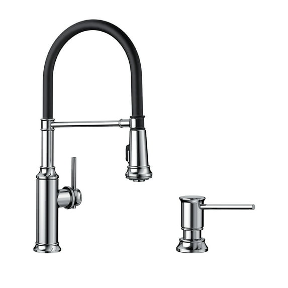 Blanco KF-442508 Empressa Semi-Pro Kitchen Faucet with Soap Dispenser in Polished Chrome