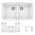 thumbnail image 1 of Blanco Ka-440071 Performa 33" Drop In Double Basin Granite Composite Kitchen Sink - White, 1 of 7