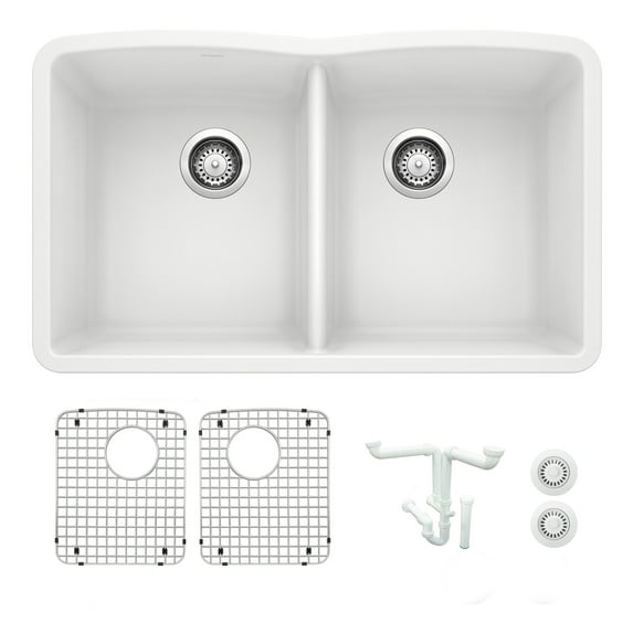 Blanco Ka-440185 Diamond 32-1/16" Undermount Double Basin Granite Composite Kitchen Sink -