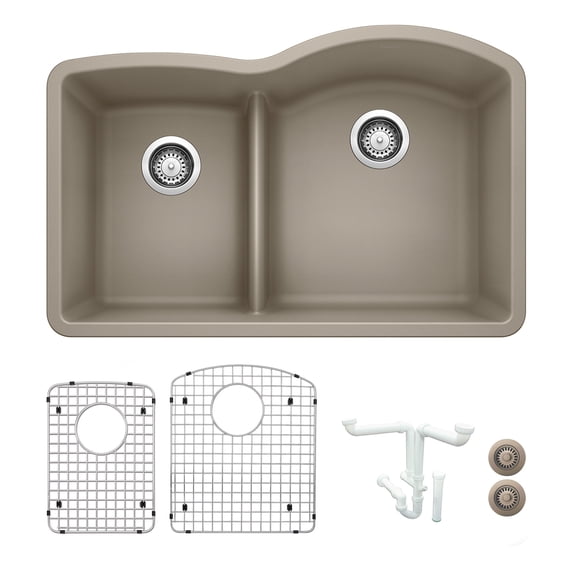 Blanco Ka-441603 Diamond 32-1/16" Undermount Double Basin Granite Composite Kitchen Sink -
