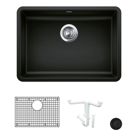 Blanco Ka-442542 Precis 25" Undermount Single Basin Granite Composite Kitchen Sink - Black