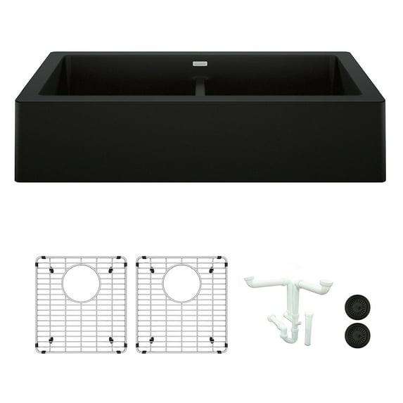 Blanco Ka-526550 Vintera 32-13/16" Farmhouse Double Basin Granite Composite Kitchen Sink -