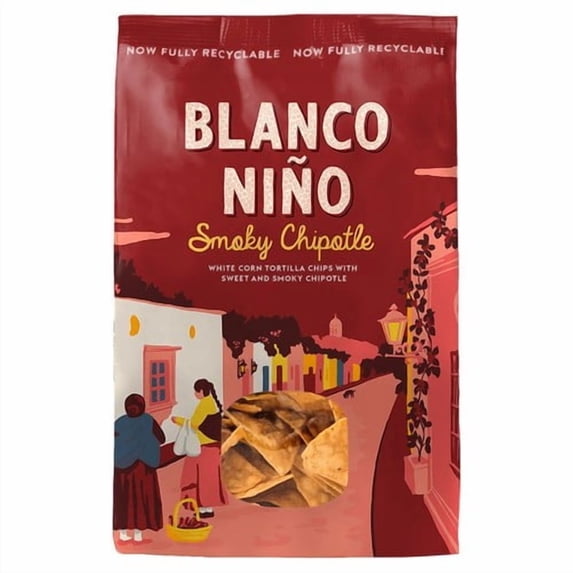 Blanco Nino Smoky Chipotle White Corn Tortilla Chips 170g, British Import (Pack of 3)