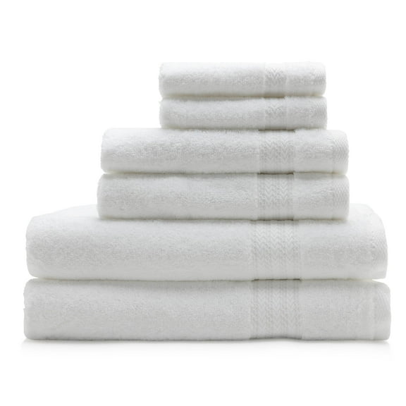 Blanda Home Luxurious 100% Turkish Cotton Towel Set - 6 pieces: 2 bath towels, 2 hand towels, 2 washcloths - White