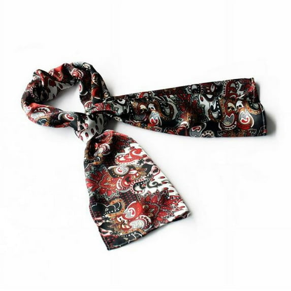 BRA-SCA01045-S Blancho Black Distinctive Stylish Paisley Pattern Fashion Soft Natural Silky Scarf/Wrap/ShawlSmall