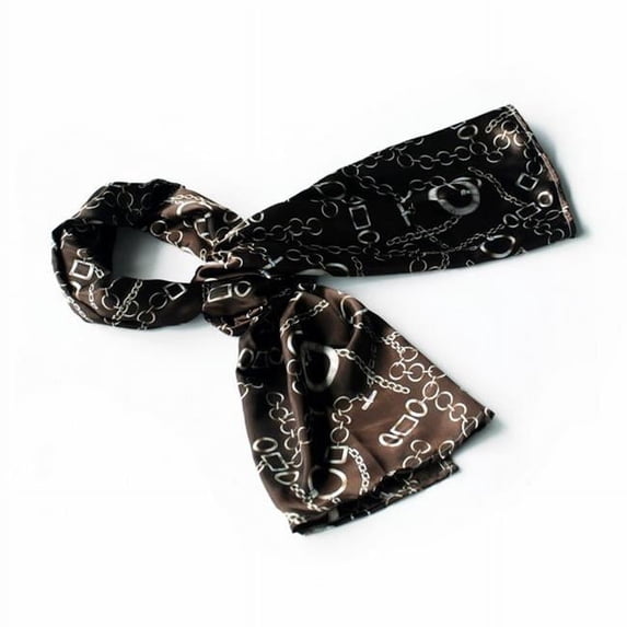 Blando Chocolate Circle Chain Print Chic Super Comfy Silk Scarf/Wrap/Shawl - Small