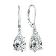 BLANIY Butterfly Dangle Drop Earrings for Women 925 Sterling Silver Teardrop Leverback Simulated Diamond Earrings April Birthstone Jewelry Gifts for Mom Wife Her