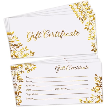 Blank 50 count Certificate Cards Vouchers Blank Cards Card for Business, Beauty Salon,Restaurant,Wedding Bridal,Birthday Holder,3.5 x 7.5 Inch