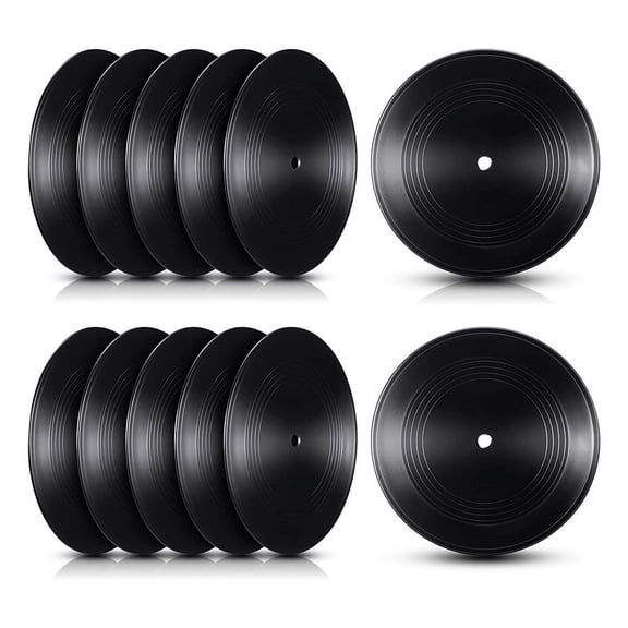 Blank 7 Inch CD for CD Wall Decor Decor Black Records Decor (12 Pieces)